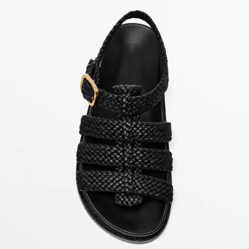 Vera Woven Sandals for Women | Handwoven Leather, Adjustable Ankle Buckle 4