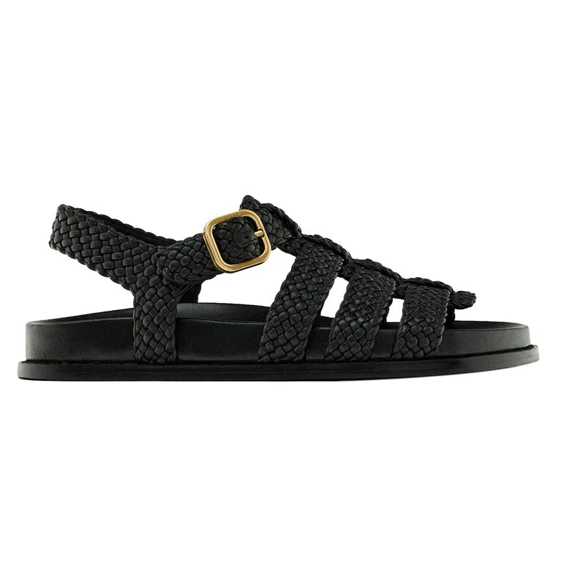 Vera Woven Sandals for Women | Handwoven Leather, Adjustable Ankle Buckle 5