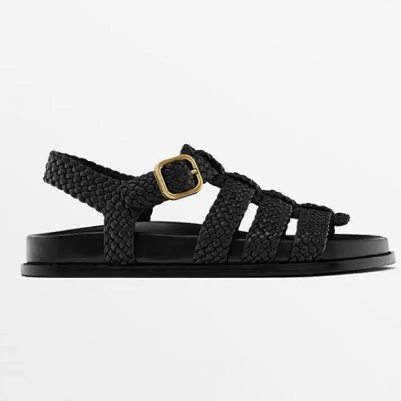 Vera Woven Sandals for Women | Handwoven Leather, Adjustable Ankle Buckle 6