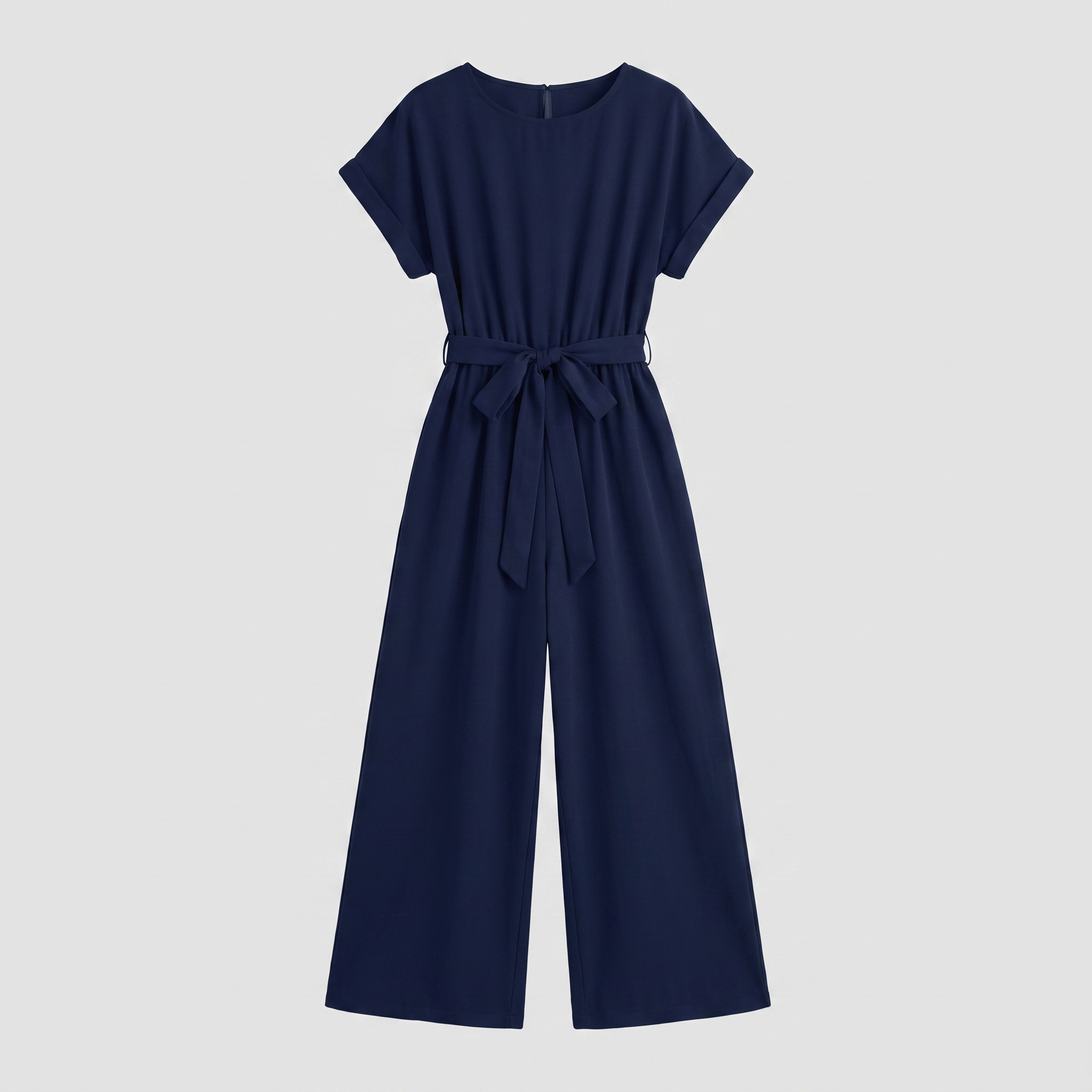 Sybil navy wide-leg jumpsuit with self-tie waist 5