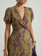 Virel Floral Midi Dress | Lightweight Wrap Style, Short Sleeves 2
