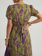 Virel Floral Midi Dress | Lightweight Wrap Style, Short Sleeves 3