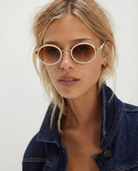 Viva Icon Shades | Oval Sunglasses with Gold Detailing 0