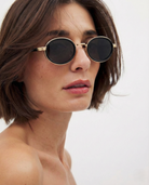 Viva Icon Shades | Oval Sunglasses with Gold Detailing 6