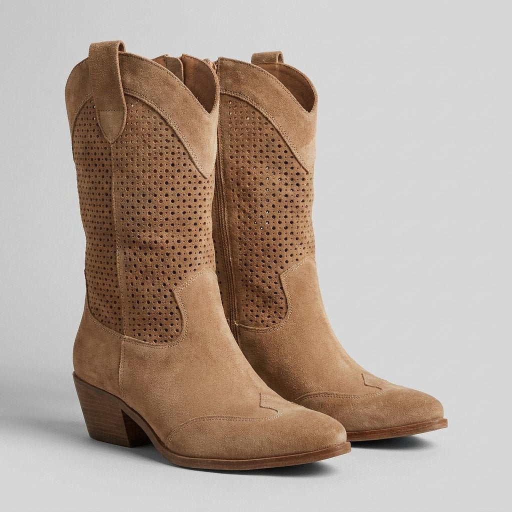 Thea mid-calf cowboy boots with side zip 3