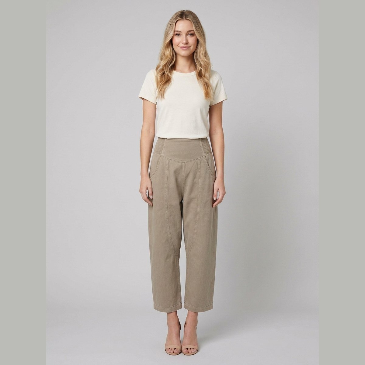 Willa Wide Leg Trousers | Cotton-Linen Blend, Sculpted Harem-Cut 0