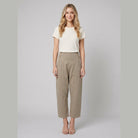 Willa Wide Leg Trousers | Cotton-Linen Blend, Sculpted Harem-Cut 0
