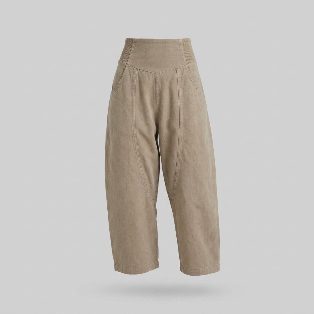 Willa Wide Leg Trousers | Cotton-Linen Blend, Sculpted Harem-Cut 3