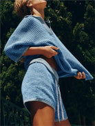 Wina Knit Set | Soft V-Neck Top and Casual Shorts, Relaxed Fit 3
