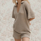 Wina Women's Set | Lightweight Loungewear, Hollow Knit Fabric 2