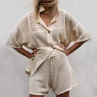 Wina Women's Set | Lightweight Loungewear, Hollow Knit Fabric 4