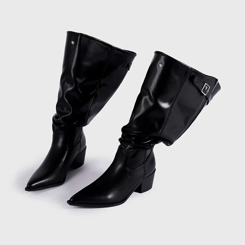 Winslow Cowgirl Boots | Slouch Shaft, Pointed Toe, Suede-Touch 1