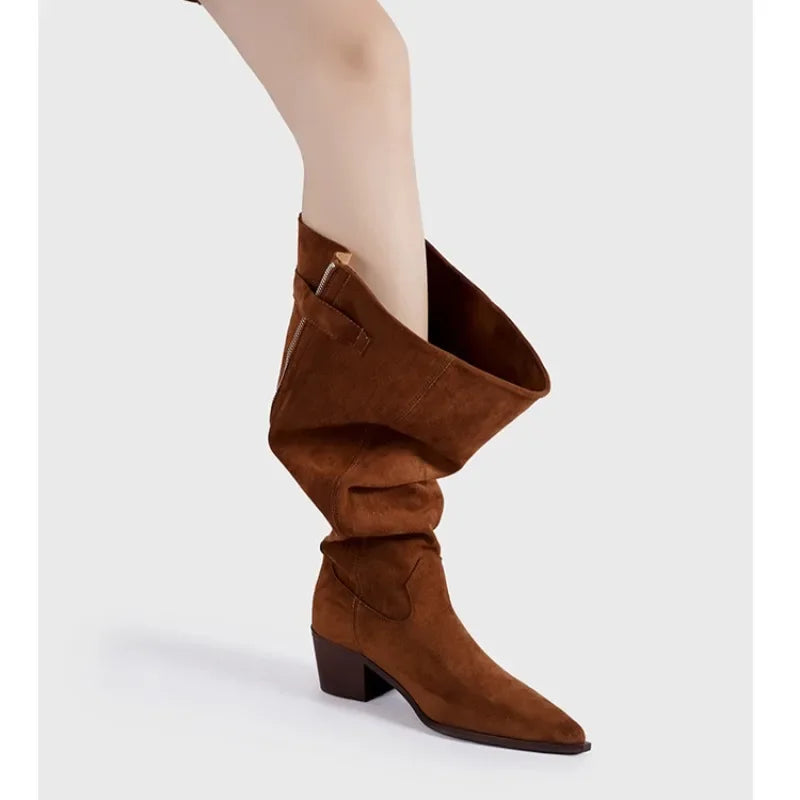Winslow Cowgirl Boots | Slouch Shaft, Pointed Toe, Suede-Touch 3