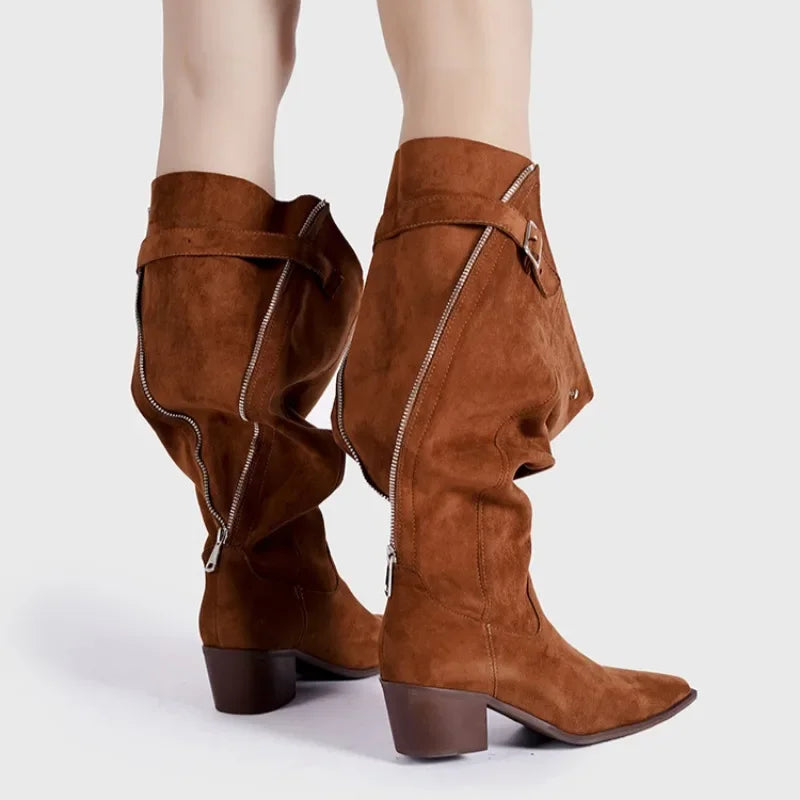 Winslow Cowgirl Boots | Slouch Shaft, Pointed Toe, Suede-Touch 4