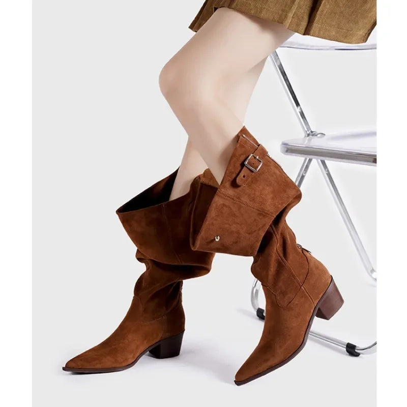 Winslow Cowgirl Boots | Slouch Shaft, Pointed Toe, Suede-Touch 5
