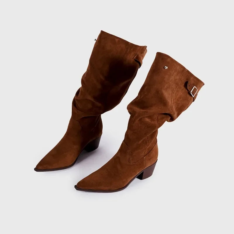 Winslow Cowgirl Boots | Slouch Shaft, Pointed Toe, Suede-Touch 6