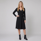 Wynne Knit Midi Dress | Ribbed Polyester, Belted with Pockets 1