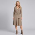 Wynne Knit Midi Dress | Ribbed Polyester, Belted with Pockets 10