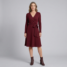Wynne Knit Midi Dress | Ribbed Polyester, Belted with Pockets 11
