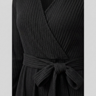Wynne Knit Midi Dress | Ribbed Polyester, Belted with Pockets 5