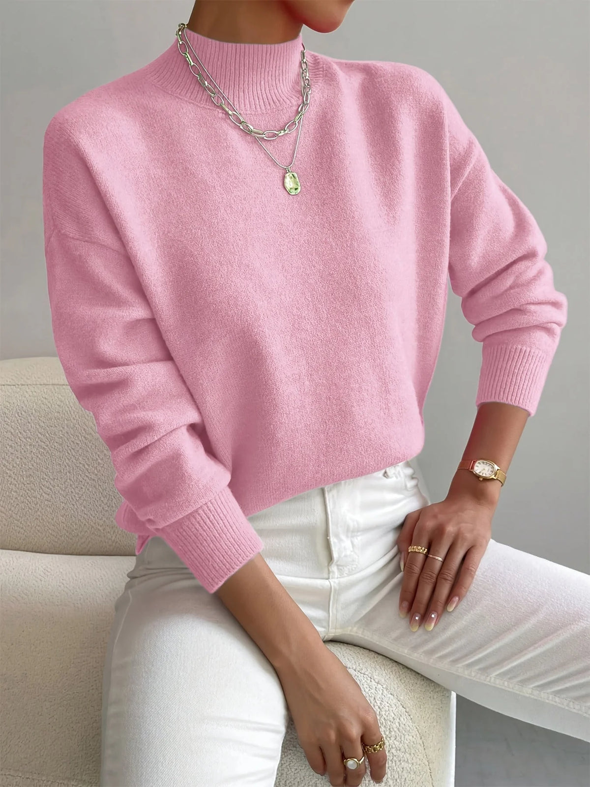 Yara Knit Sweater for Women | High Collar, Soft Fabric, Multiple Colors 1
