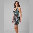 Zara Bodycon Dress | Zebra Print, Halter V-Neck, Mini Length 2