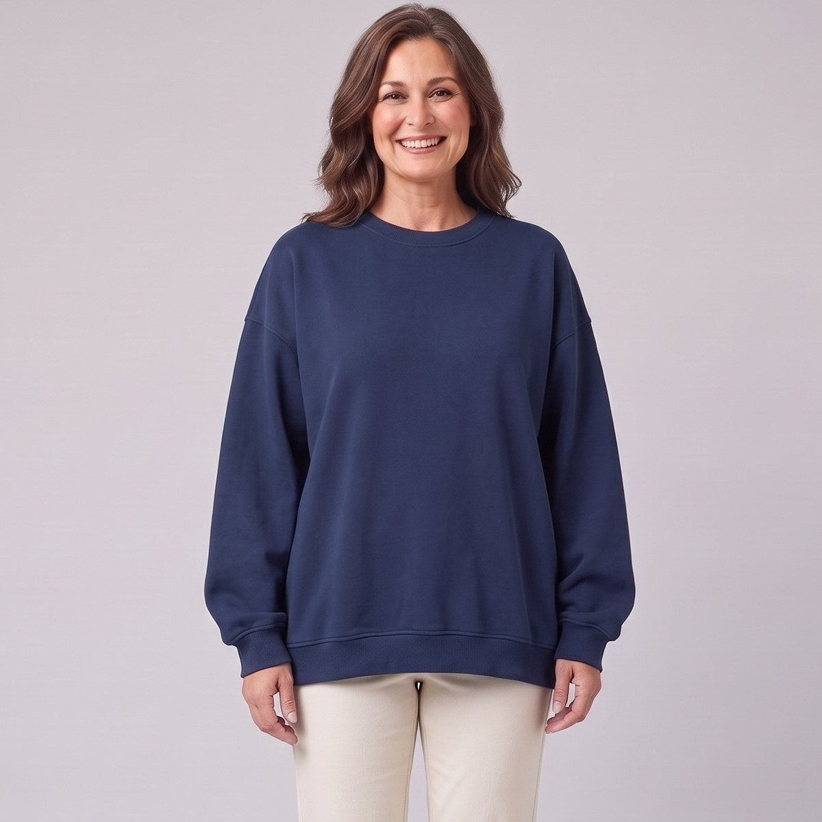 Oversized organic cotton sweatshirt close-up