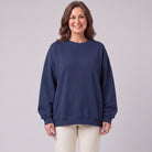 Oversized organic cotton sweatshirt close-up