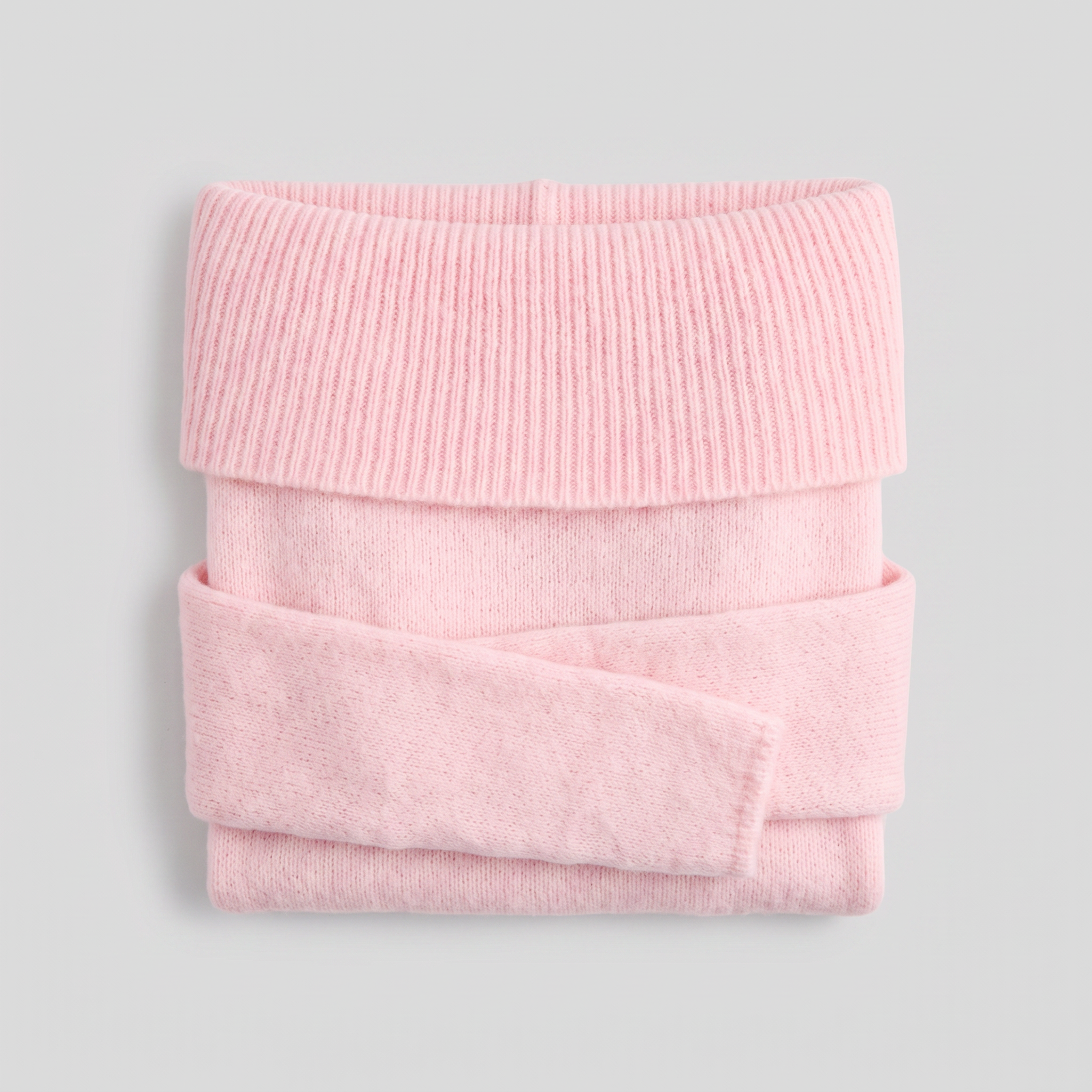 Clara off-shoulder knit top in pink, flat lay product shot