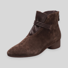 Fenna suede-touch ankle boot in coffee brown