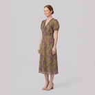 Virel Floral Midi Dress side angle on model