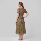 Virel Floral Midi Dress back view on model