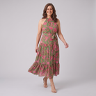 Raven Midi Dress walking pose on model