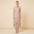 Aurelle Floral Midi Dress front view on model