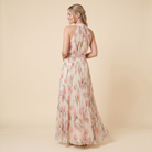 Aurelle Floral Midi Dress back view on model
