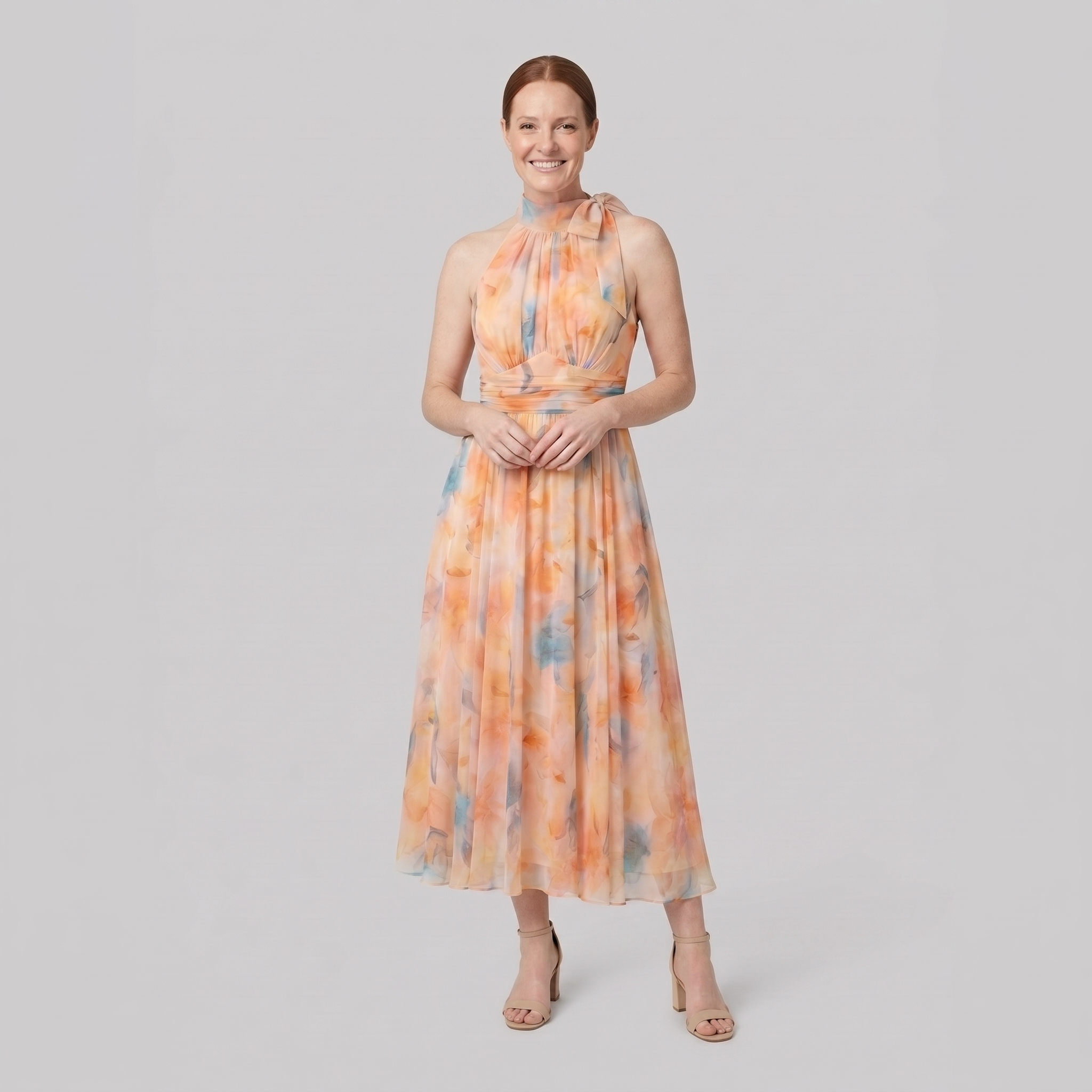 Elysian Midi Dress front view on model