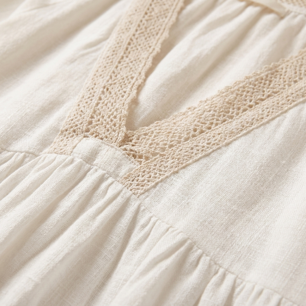 Bella Mini Dress White - fabric close-up detail