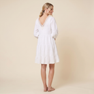 Bella Mini Dress White - back view on model