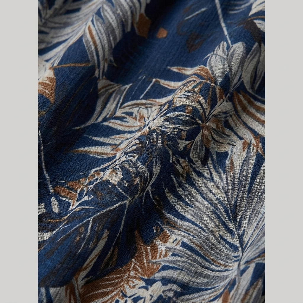 Bora Floral Maxi Dress Dark Blue - fabric close-up detail