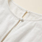 Citrine Cotton Midi Dress White - fabric close-up detail