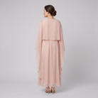 Cora Chiffon Maxi Dress Pink - back view on model
