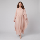 Cora Chiffon Maxi Dress Pink - walking pose on model