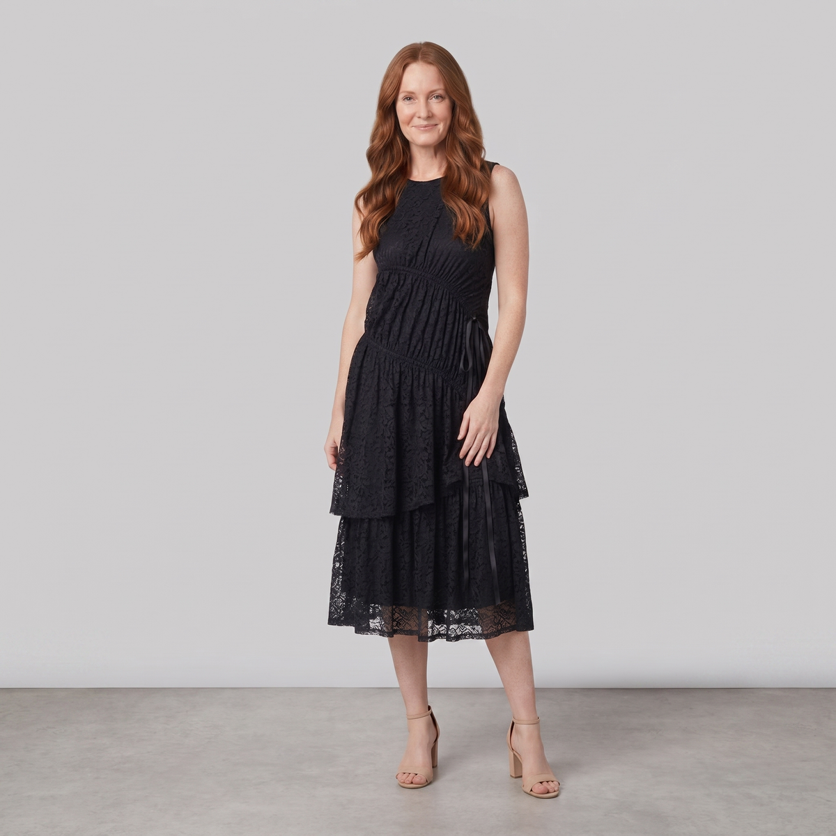 Hera Lace Dress front view on model