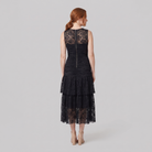 Hera Lace Dress back view on model