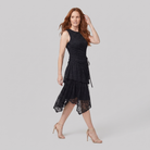 Hera Lace Dress walking pose on model