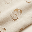 Mira Maxi Dress beige cutwork fabric close-up detail