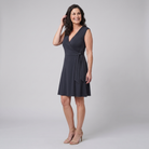 Norela Women's Dress dark modal wrap dress angled view model