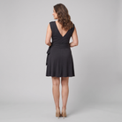 Norela Women's Dress dark modal wrap dress back view model