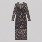 Sable Black Dress mesh long sleeve product only flat lay