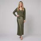 Sarina Dress Set Army Green - front view